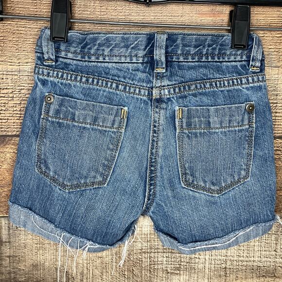 Crewcuts Cowgirl Blue Denim Cut Off Cuffed Hem Jean Shorts Size 2 2T - Picture 4 of 6